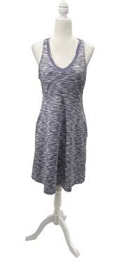 Women’s Gray Purple Athletic Travel Dress Racerback Built In Bra Pockets
